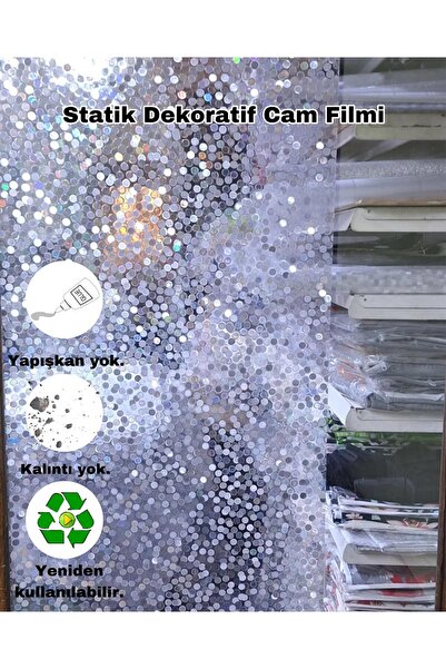 Başak Ev Tekstili Cam Filmi Kaplama Statik Folyo  Buzlu Desenli Duşa Kabin Pe...