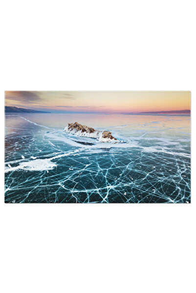 StoryGift Romania Tablou Canvas 120 x 80CM Frumusetea Ghe?ii de Baikal - Dron...