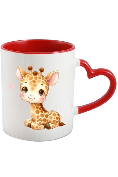 StoryGift Romania Cana cu o girafa micuta | ilustratie | imbujorata | inimioa...