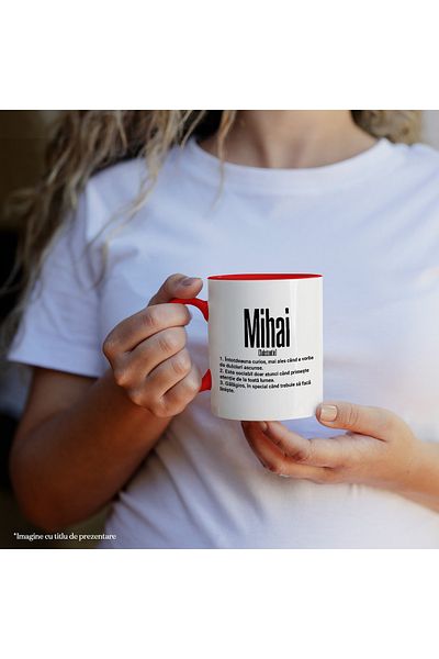 StoryGift Romania Mug With The Name Mihai, With Funny Message, Curious, Sociable, Noisy, 330ml, Ceram, With ,STG