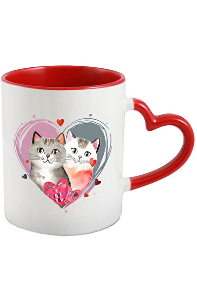 StoryGift Romania Cana cu 2 pisici cu mesajul "I love you", felicitare, inima...