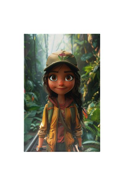 StoryGift Romania Canvas Print: The Girl with the Scout Cap and Compasses' Train Journey Through the Ruthless Jungle