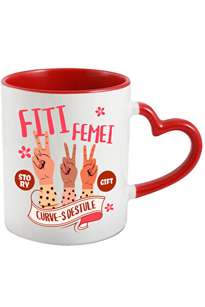 StoryGift Romania Cana cu Maini Femeie Semn Pace Suport Fete Text In Limba ro...