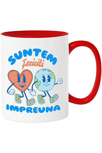 StoryGift Romania Cana cu Inima Si Planeta Pamant Cuplu Perfect Text Suntem F...