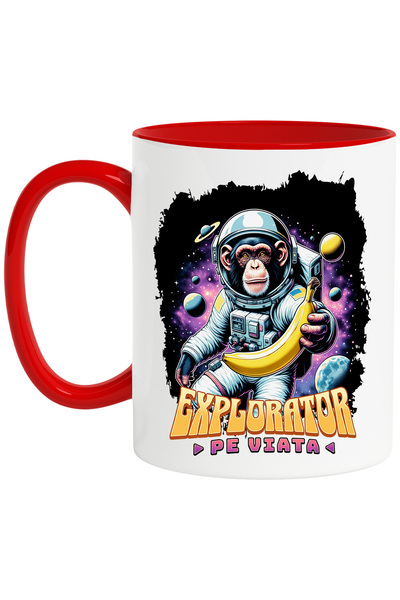 StoryGift Romania Cana Maimuta Astronaut - Explorator pe Viata, 330ml, Cerami...