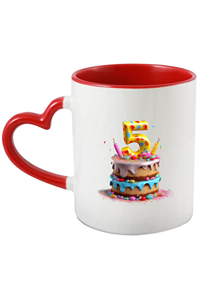 StoryGift Romania Cana cu un tort cu cifra 5, ilustratie, pentru copii, anive...
