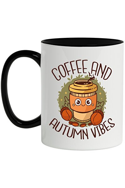 StoryGift Romania Cana Cu Mesaj Coffee And Autumn Vibes, Cafea, Ghinde, Toamn...