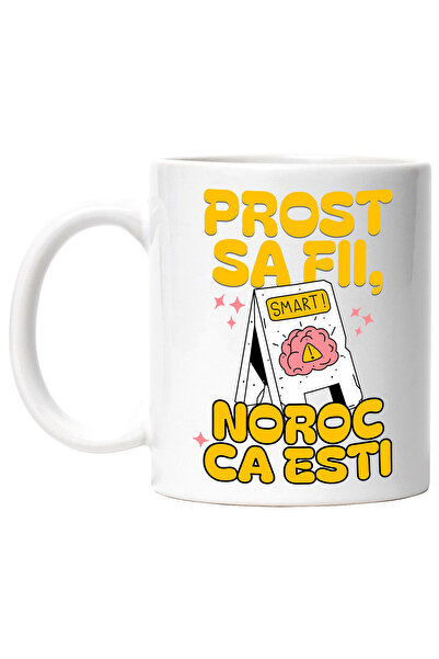 StoryGift Romania Cana cu Pancarda Cu Animatie Creier Uman Smart Text Prost S...