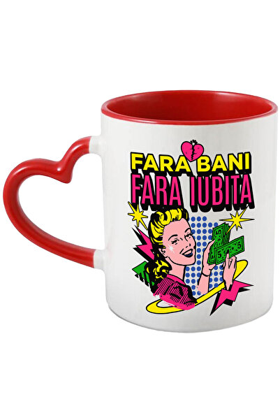 StoryGift Romania Cana cu Femeie Retro numarand bancnote bani, text fara bani...