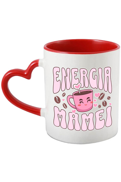 StoryGift Romania Cana cu Cana De Cafea Roz Text Energia Mamei, Familie Puter...