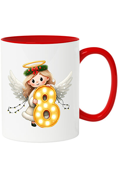 StoryGift Romania Cana cu o fetita cu aripi de ingeras care tine cifra "8" | ...