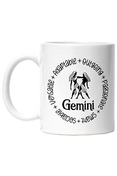 StoryGift Romania Cana cu zodia Gemeni, ilustratie, zodie, astrologie, simbol...