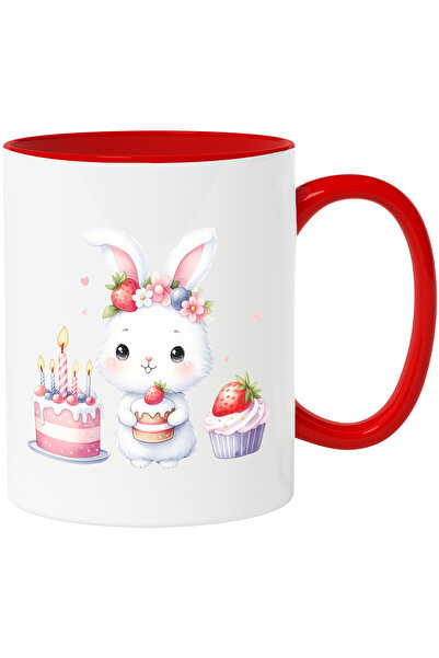 StoryGift Romania Cana cu un iepuras vesel | ilustratie | inimioare | lumanar...