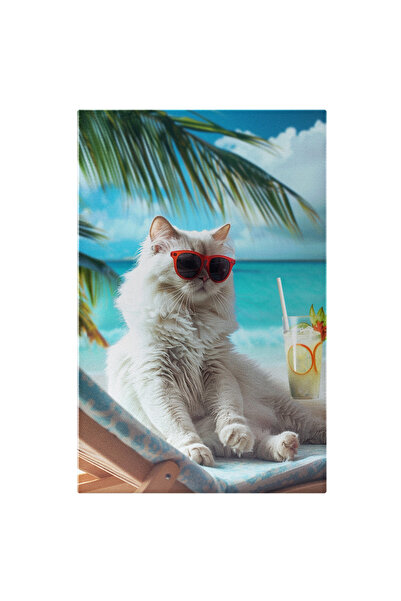 StoryGift Romania Tablou Canvas Spitz Cu Ochelari Portret Al Unei Pisici Coch...