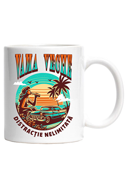 StoryGift Romania Cana Vama Veche - Distractie nelimitata vintige tanar, 330ml, Ceramic cu Maner A, Cu Maner Alb STG