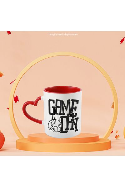 StoryGift Romania Mug with a baseball and the text in English "Game day", With ,STG