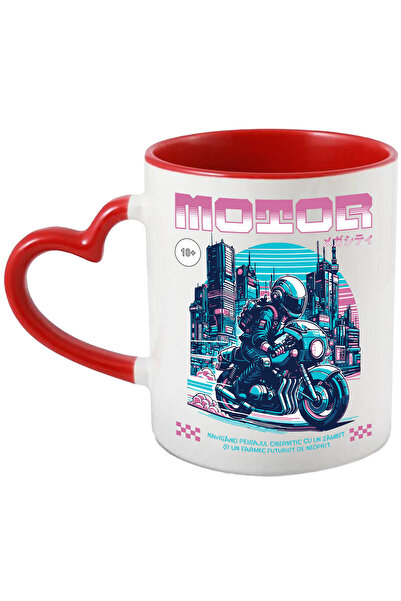 StoryGift Romania Cana cu Motociclist Cu Viteza Oras Niaptae Luminat Colorat ...