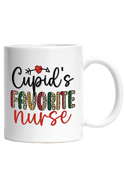 StoryGift Romania Mug with the message "Cupid's favorite nurse", nurse, favorite, heart, , With ,STG
