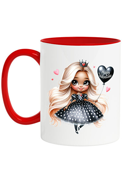 StoryGift Romania Cana cu o fetita blonda cu rochita neagra cu buline albe | ...