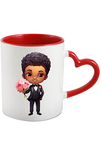 StoryGift Romania Cana cu un ginere de culoare care tine un buchet cu flori |...