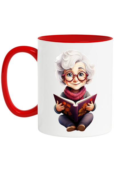 StoryGift Romania Cana cu o bunicuta cu ochelari care tine o carte deschisa |...