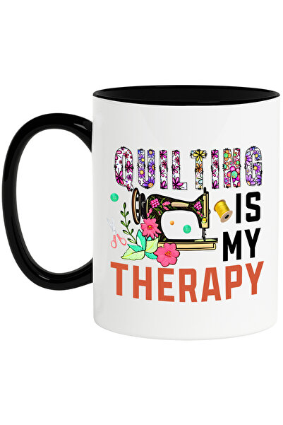 StoryGift Romania Cana cu mesajul "Quilting is my therapy", profesie, ilustra...