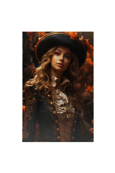 StoryGift Romania Tablou Canvas: Fata Pirat Blond, Costum, Intuneric, Moda, A...