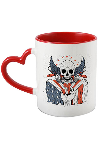 StoryGift Romania Cana Cu Craniu, Aripi, Stele, Motocicleta, Steag, SUA, Pumn...