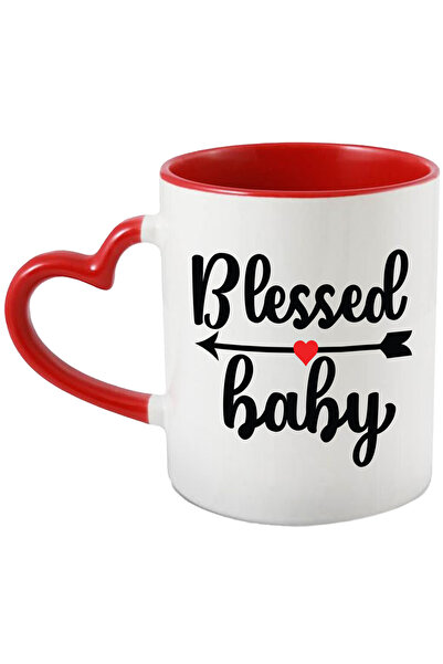 StoryGift Romania Cana cu inimioara si textul in engleza "Blessed baby" - beb...