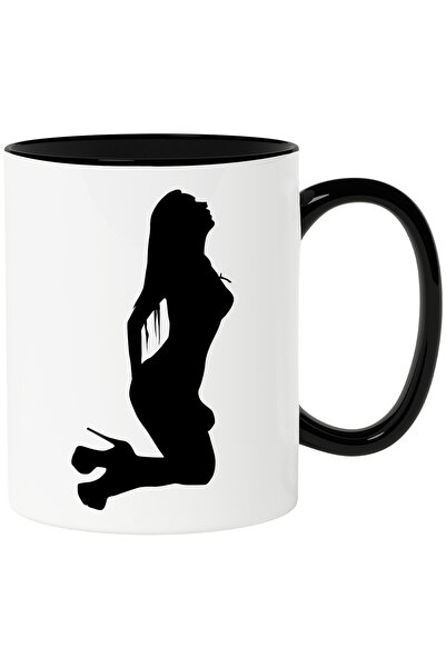 StoryGift Romania Cana cu o femeie sexy - pantofi cu Maner Negru, Cu Maner Ne...