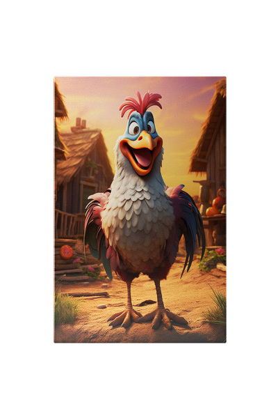 StoryGift Romania Tablou Canvas: Cocosul Colorat Cu Pene In Multe Culori Si C...