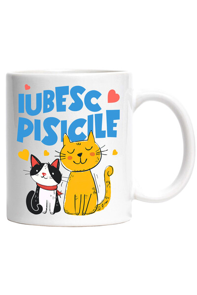 StoryGift Romania Cana cu Portret Doua Pisci Portocalie Si Neagra Text Iubesc...