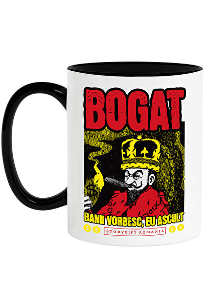 StoryGift Romania Cana rege cu trabuc bogat banii vorbesc, eu ascult, 330ml, ...