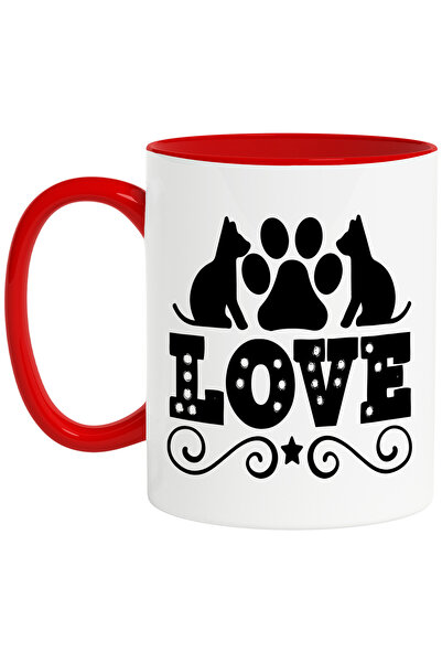 StoryGift Romania Cana cu labuta si textul "Love" - pentru iubitorii de anima...