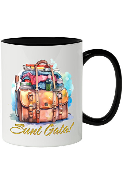 StoryGift Romania Cana Cu Mesaj Sunt Gata, Geanta, Bagaj, Haine, Sclipici, Mu...