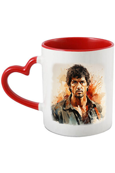 StoryGift Romania Cana Cu Sylvester Stallone, Actor, Celebritate, Regizor, Hollywood, Multicolor 3, Cu Maner Inim STG