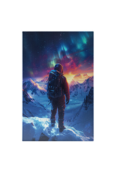 StoryGift Romania Tablou Canvas: Alpinistul Curajos Înfruntand Vârfurile Munt...
