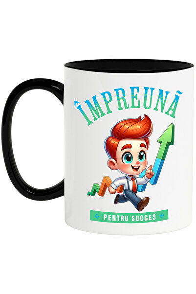 StoryGift Romania Cana cu Barbat Animatie In Costum Cu Cravata Par portocaliu...