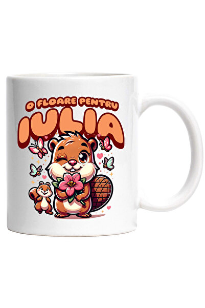 StoryGift Romania Cana cu Castor Romantic Cuplu Fericit Text O Floare Pentru ...