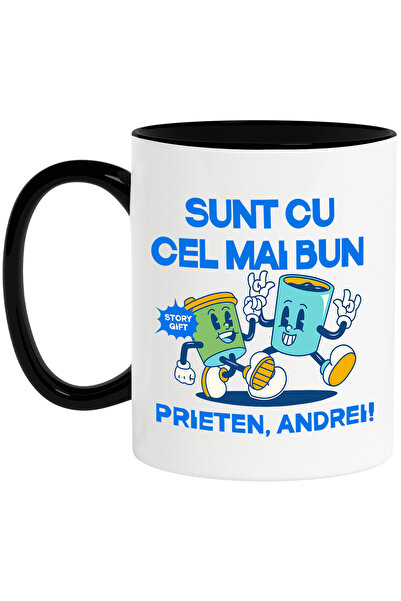 StoryGift Romania Cana cu Pahar De Cafea Si Pahar De Apa Cei Mai Buni Prieten...