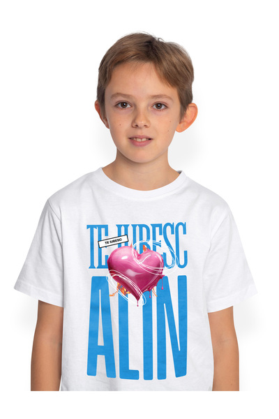StoryGift Romania Tricou Copii Baieti Te Iubesc Alin, Dragoste, Inima, Iubire...