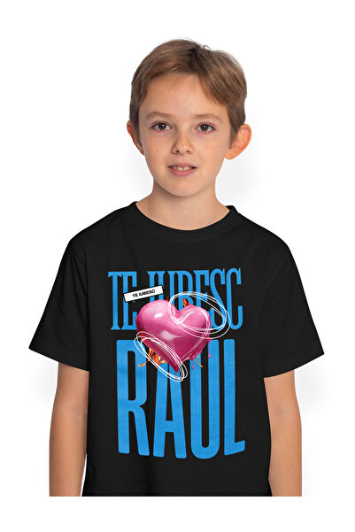 StoryGift Romania Tricou Copii Baieti Te Iubesc Raul, Dragoste, Inima, Iubire...