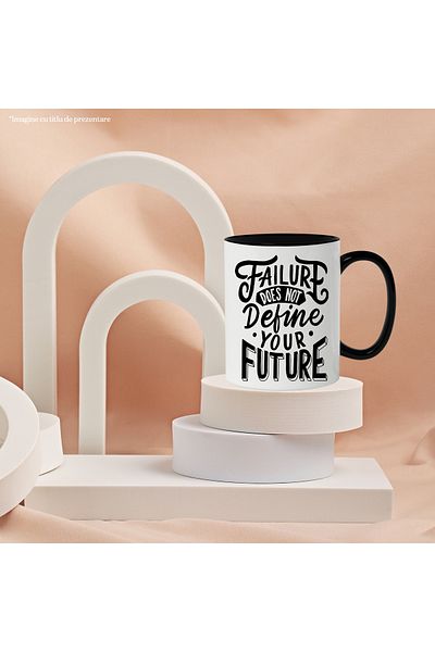 StoryGift Romania Mug With Message In English Failure Does Not Define Your Future, Esecul Nu Iti Defi, With ,STG .