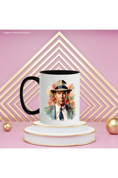StoryGift Romania Mug With Frank Sinatra, Singer, Celebrity, Actor, Multicolor 330 ml, Ceramic, With