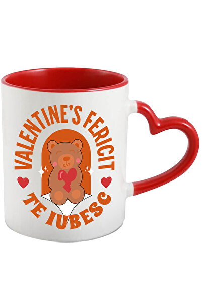 StoryGift Romania Cana urs cu inima Valentine's Day te iubesc cuplu, 330ml, C...