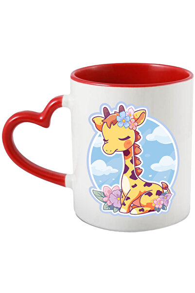 StoryGift Romania Cana Cu Girafa, Flori, Frunze, Nori, Multicolor 330 ml, Cer...