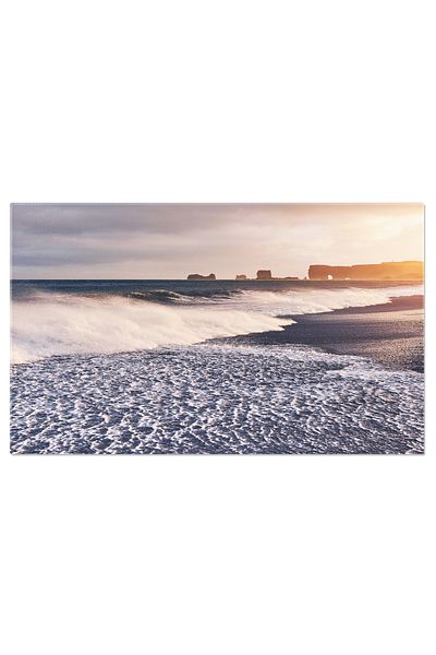 StoryGift Romania Tablou Canvas - Paisaje Vulcanice In Islanda - Plaje De Nisip Negru Si Peisaje Unice