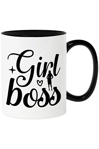 StoryGift Romania Cana cu o figura de fata si textul in engleza "Girl boss" -...