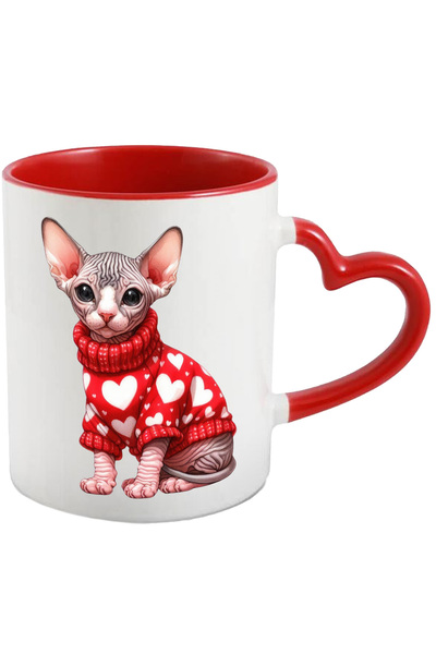 StoryGift Romania Cana cu o pisicuta Sfinx care poarta o bluza groasa | ilust...