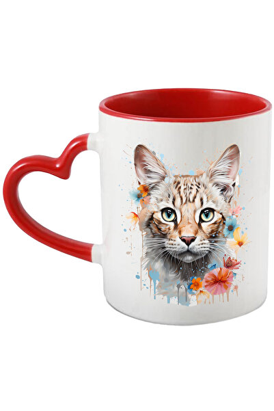 StoryGift Romania Cana Cu Pisica, Flori, Picaturi De Vopsea, Petale, Animal, ...